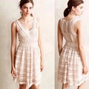 Anthropologie Yoana Baraschi Cream Ruben Sleeveless Dress - Size 12
